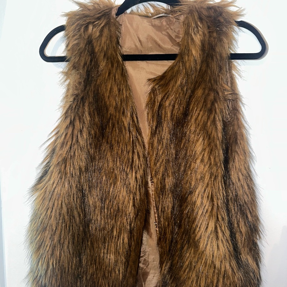 Poof Couture Brown Faux Fur Vest